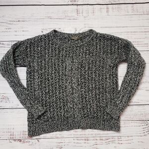 Tommy Bahama Silver  Metallic Sweater Top Size S Cable knit